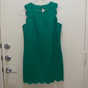 J.Crew bright Kelly green shift dress